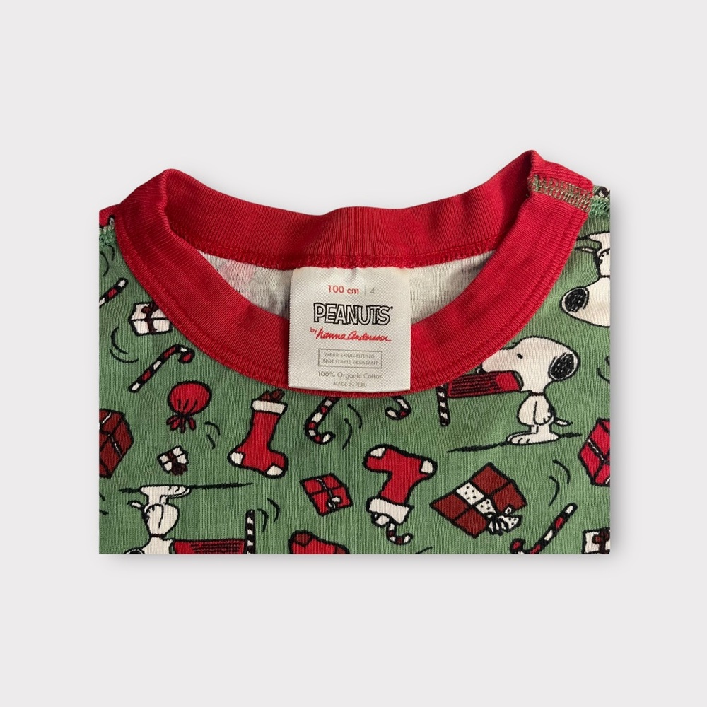 Hanna Andersson x Peanuts Snoopy Holiday Organic Pajama Top - Picture 2 of 4